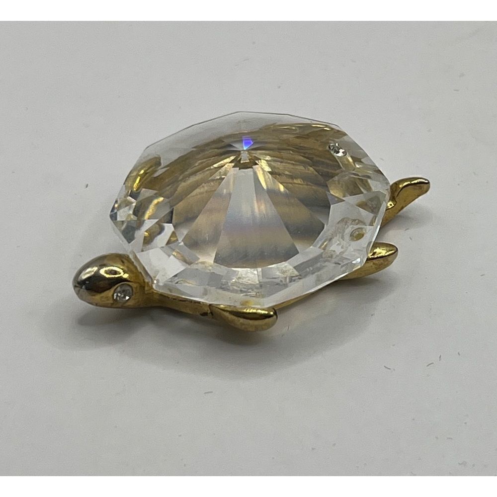 Crystal and gold tone mini turtle
